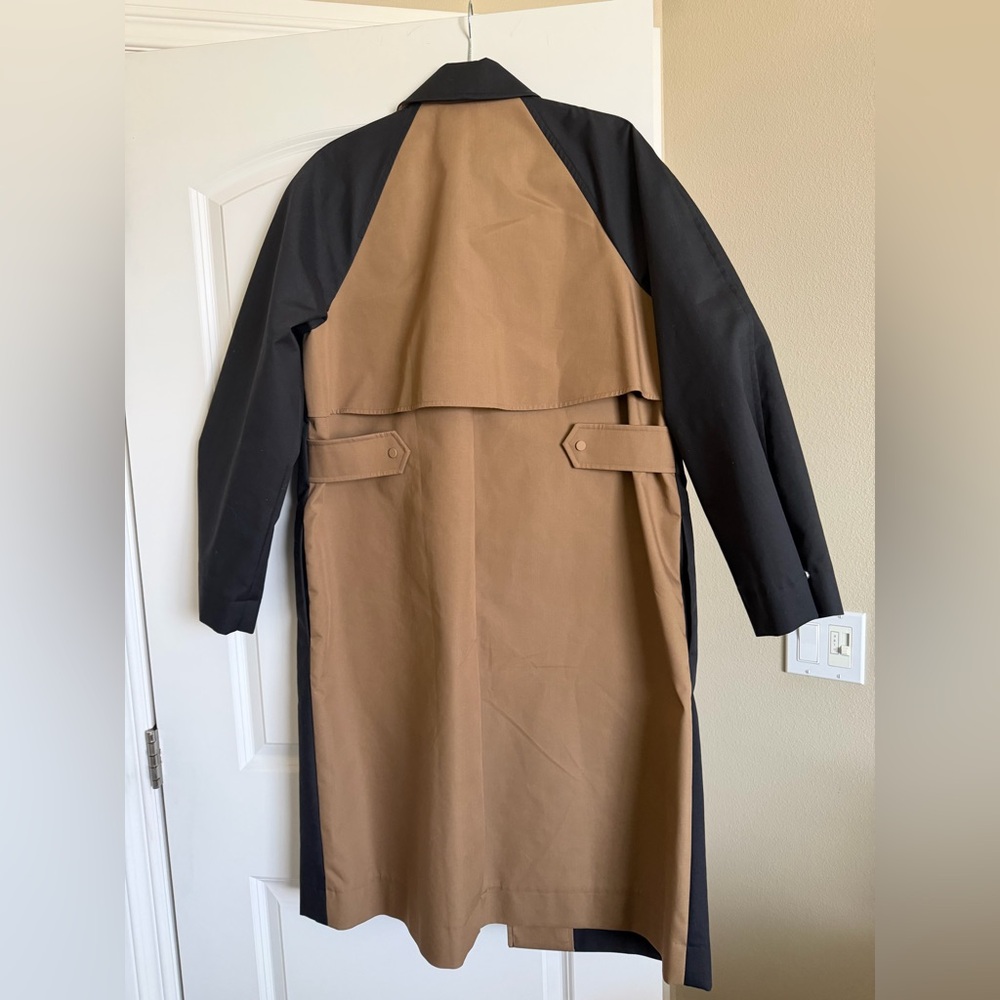 COS Two-Tone Trench Coat in Black and Brown